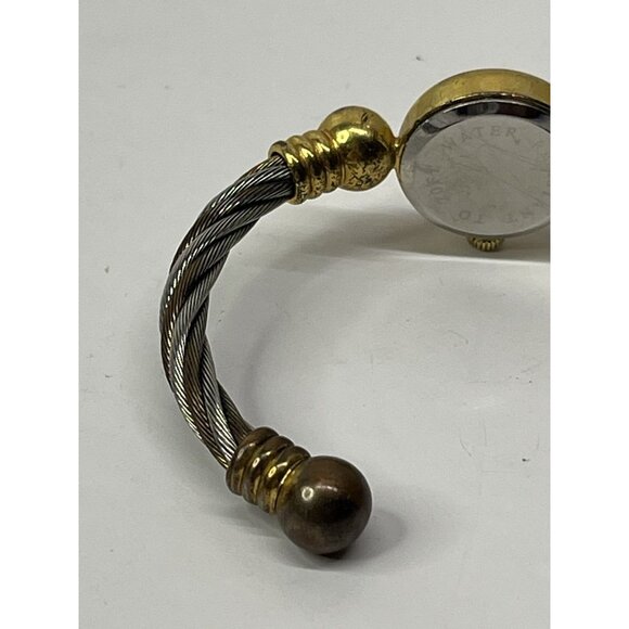 Sukura Quartz Womens Watch Twisted Cable Band Silver Gold Tone Not Working - Picture 13 of 13